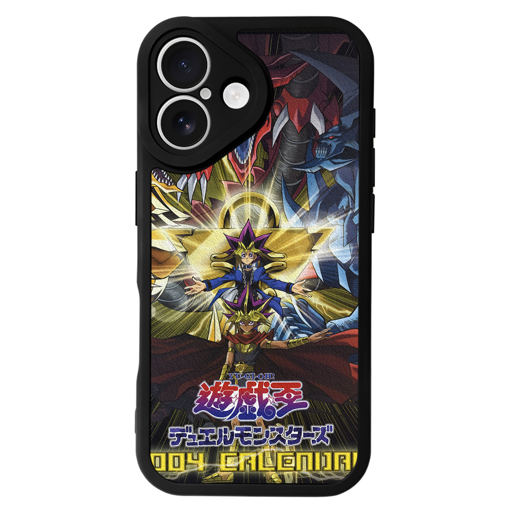 （画像用） 遊☆戯☆王 Yu-Gi-Oh! 【iPhone 16シリーズ対応】シリコンスマホケース（レザー調） 材質：シリコン